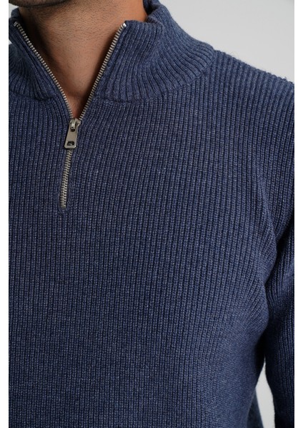 Trıst Star Erkek Kısa Fermuarlı Dik Yaka Selanik Örgü Yün Kazak TRIST-5358 indirimleri