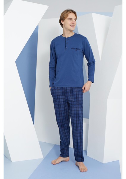 Erkek %100 Pamuklu 4 Mevsim Kumaş Ekoseli Uzun Kollu Pijama Takım fiyatları