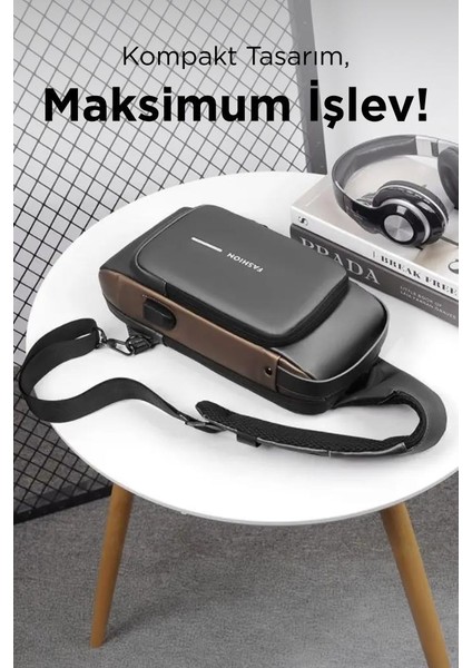 88039 Siyah Şifreli ve USB Şarjlı Günlük Omuz Çantası fiyatları