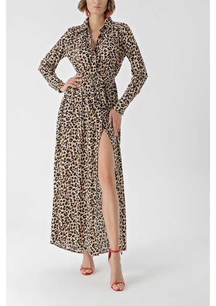 Siyah Hardal Büzgü Detaylı Gömlek Elbise 94299