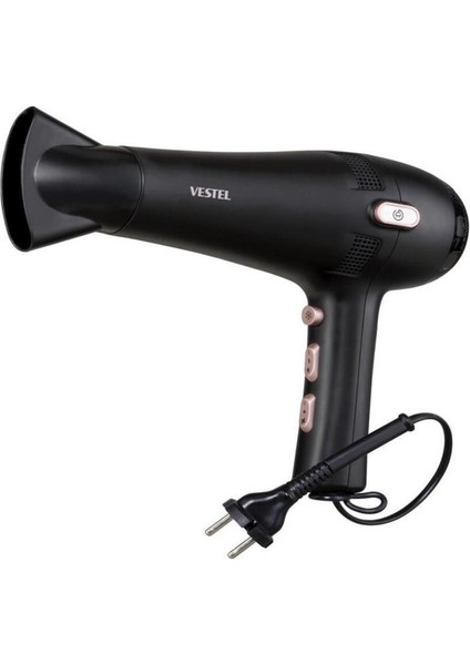 2000W Kablo Sarıcılı Saç Kurutma Makinesi, Siyah Renk