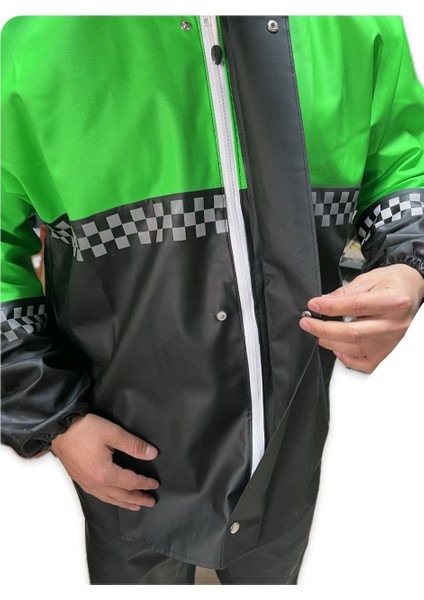 Motorcu Reflektrlü Kapüşonlu Kurye Yağmurluk modelleri