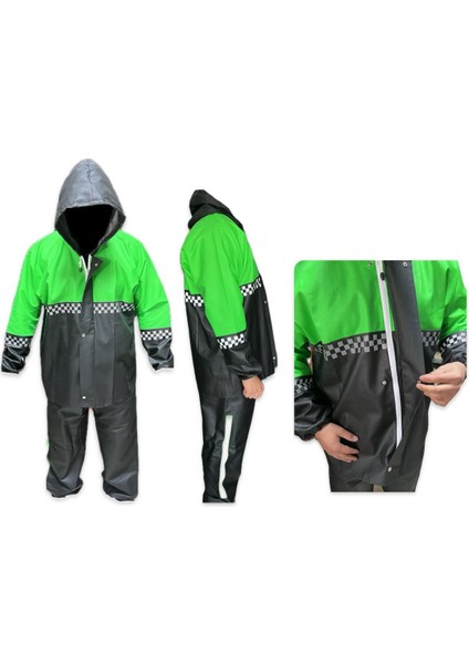 Motorcu Reflektrlü Kapüşonlu Kurye Yağmurluk fırsatları