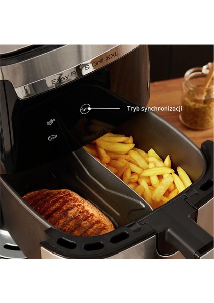 8 Programlı Geniş Kapasiteli Az Yağlı Fritöz, Gri, 6,5 Litre fırsatları