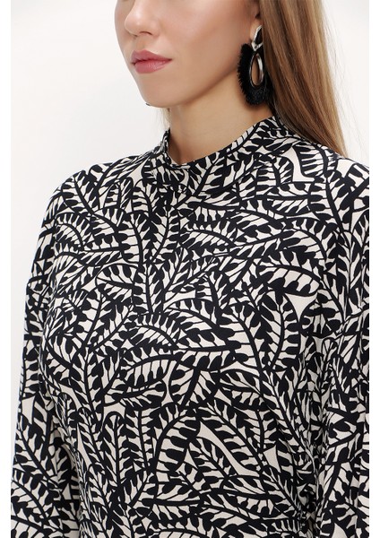 Siyah Bej Fermuar Detaylı Elbise 93482 modelleri