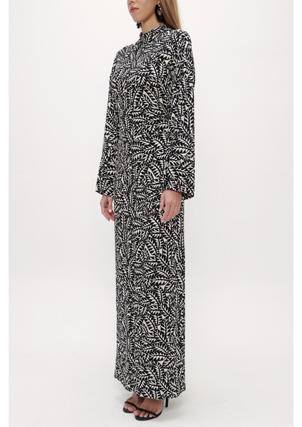 Siyah Bej Fermuar Detaylı Elbise 93482 indirimleri