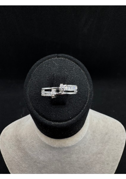 Ithal Yarım Diskli Asimetrik Minimal Kadın Gümüş Yüzük