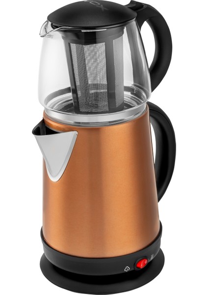 Elektrikli Çay Makinesi, Cam Demlik, Rose Gold, Şık ve Pratik Tasarım fırsatları