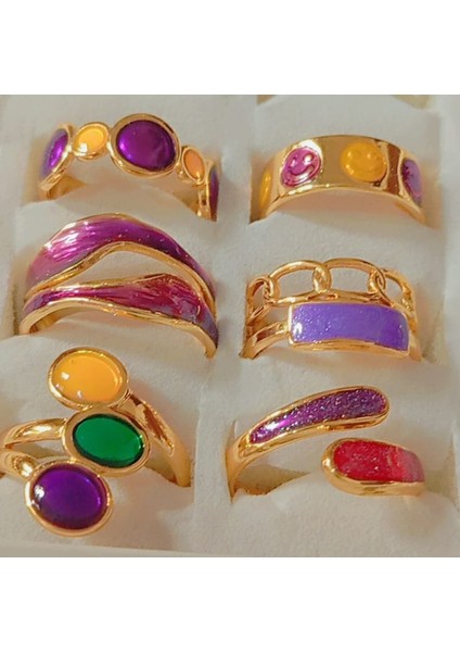 Yüzük Seti Mor 6’lı