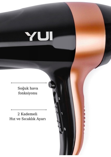 2300W Iyonik Turbo Saç Kurutma Makinesi, Siyah, 2 Kademe fiyatları