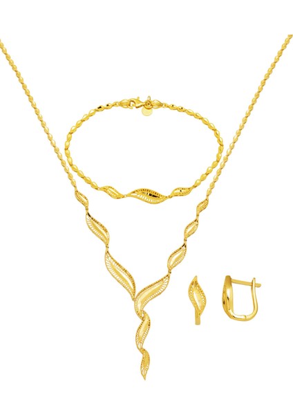 Nehir 14 Ayar Altın Düğün Seti