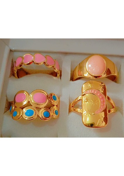 Yüzük Seti Pembe 4’lü fiyatları