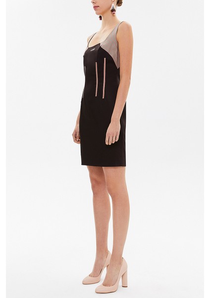 Kahve Dar Kesim Mini Elbise 90647