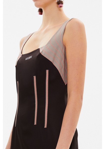 Kahve Dar Kesim Mini Elbise 90647