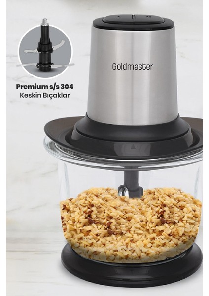 Büyük Cam Hazneli, 2 Kademe Ayarlı, 4 Bıçaklı Doğrayıcı Gri modelleri