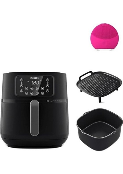 Yüksek Kapasiteli 7,2l Uzaktan Programlı Hava Pişirici, Wi-Fi ve Alexa Uyumlu Siyah