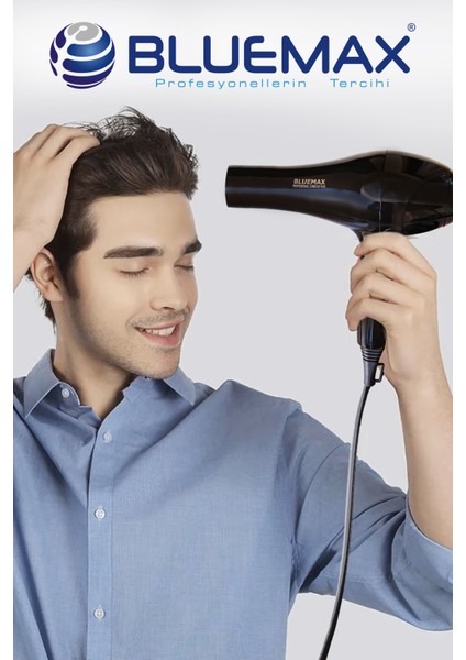 Güçlü 2500-WT Turbo Iyonik Profesyonel Saç Kurutma Makinesi Siyah