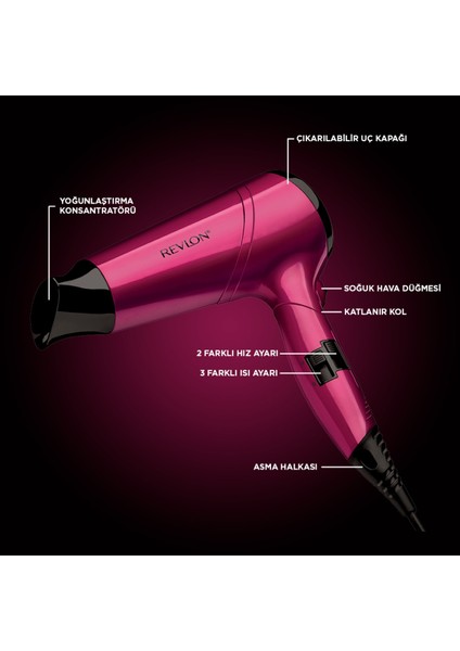 Iyonik ve Kabarma Önleyici Saç Kurutma Makinesi, Şık Pembe Tasarım modelleri