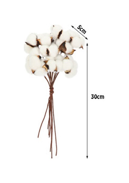 6lı Beyaz Pamuk Dalı Doğal Görünümlü Uzun Ömürlü Dekoratif Set fırsatları