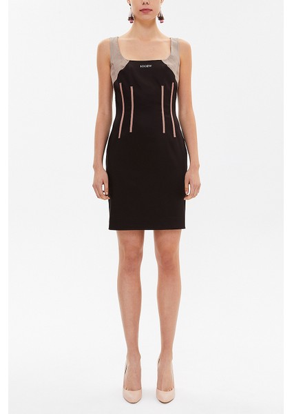 Kahve Dar Kesim Mini Elbise 90647