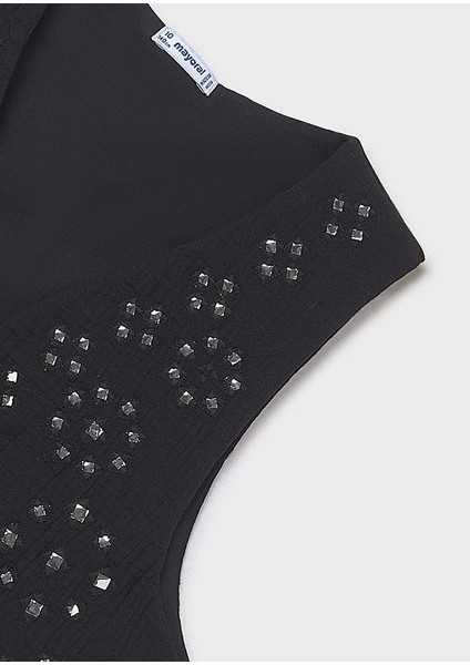 7910-48 Kız Çocuk Siyah Yelekli Elbise indirimleri