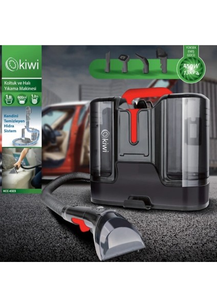 KCC-4323 Halı ve Koltuk Yıkama Makinesi, Siyah-Kırmızı Özel Renkli