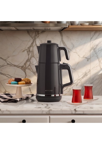 Çay Makinesi Antrasit Renkli, Modern ve Şık Tasarım