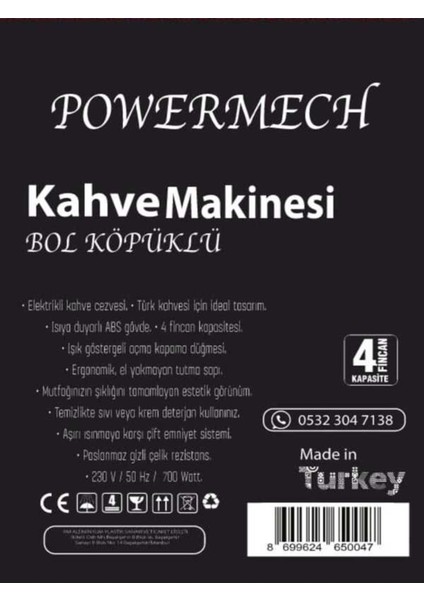 Büyük Köpüklü Elektrikli Cezve, 4 Fincan, 330 ml Kapasiteli, Beyaz Renkli modelleri