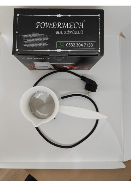 Büyük Köpüklü Elektrikli Cezve, 4 Fincan, 330 ml Kapasiteli, Beyaz Renkli