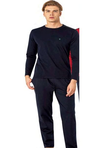 6100 Erkek Lacivert Uzun Kollu Bisiklet Yaka Pijama Takımı fiyatları