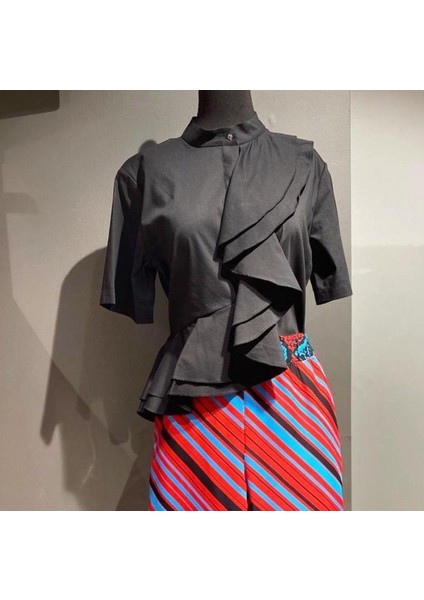 İS23Y1054 Imza Farbala Gömlek Licra Kumaş