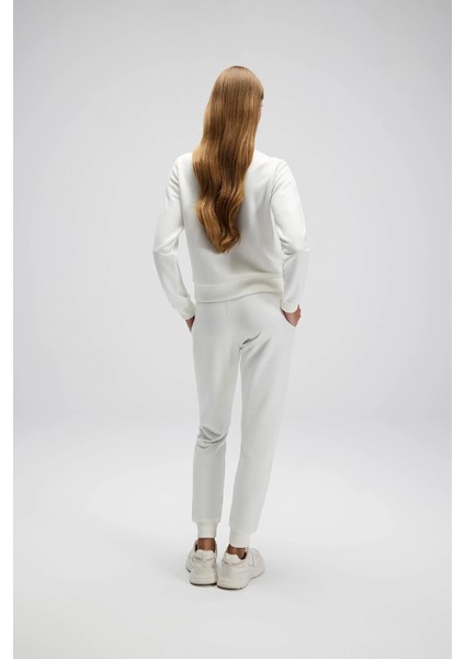 Pamuklu Regular Fit Yarım Fermuarlı Dik Yaka Sweat Bayan Sweat EF557