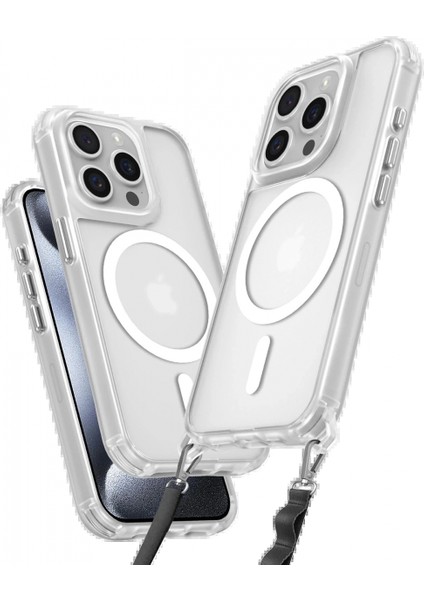 iPhone 15 Pro Max Kılıf Enka Magsafe Silikon Kılıf - Şeffaf