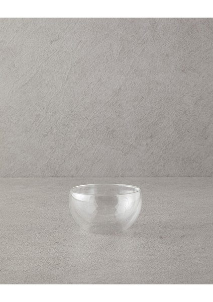 Şeffaf Çift Cidarlı Cam Kase, 11,5 Cm, Zarif ve Dayanıklı Tasarım