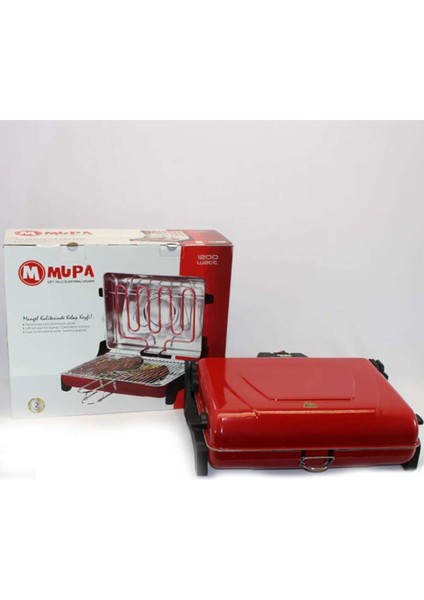 Kırmızı Elektrikli Çiftli Izgara 1200W Üstten Pişirme Büyük Boy fiyatları
