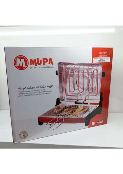 Kırmızı Elektrikli Çiftli Izgara 1200W Üstten Pişirme Büyük Boy fırsatları