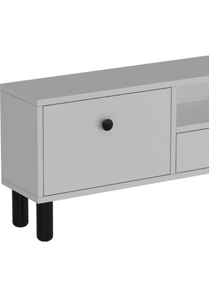 1310DROPDD-1 Bohem Tv Sehpası Beyaz-Safir Kulp