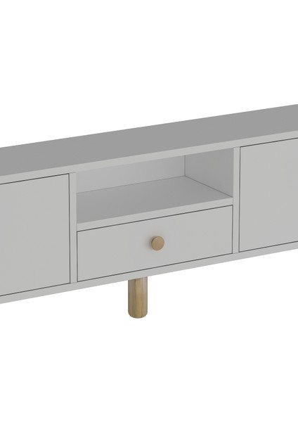 1310DROPDD-1 Bohem Tv Sehpası Beyaz-Safir Kulp