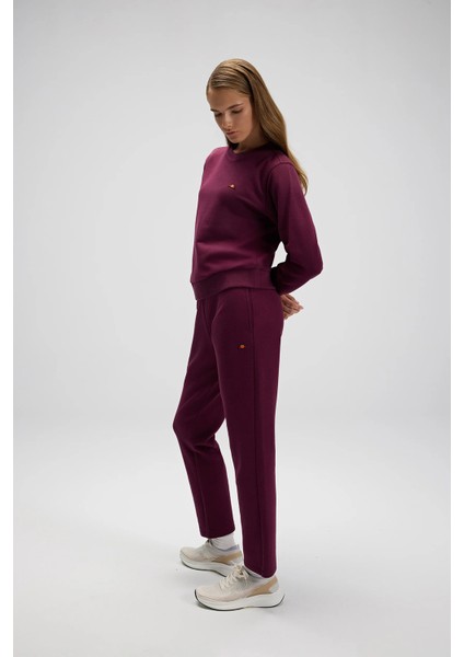 Pamuklu Regular Fit Bisiklet Yaka Logolu Sweat Bayan Sweat EF553 fırsatları