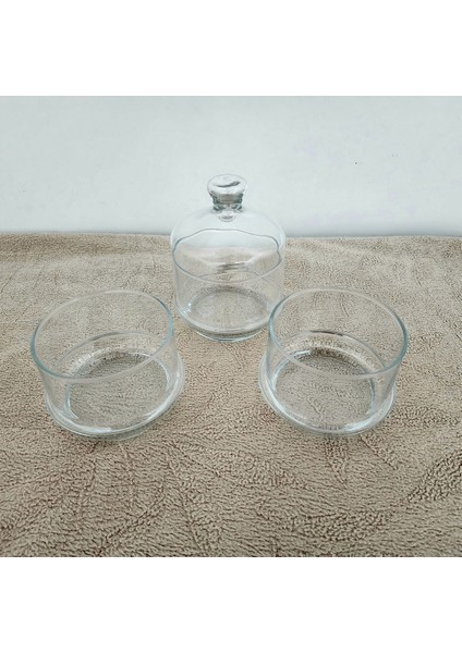 Beyaz 3 Katlı Cam Sunum Standı, Kurabiye ve Şekerlik Için Şık Tasarım modelleri