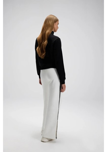 Pamuklu Regular Fit Yarım Fermuarlı Dik Yaka Sweat Bayan Sweat EF557