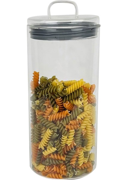 Turuncu 1500 ml Borosilikat Cam Kavanoz, Sağlam ve Şık Saklama Kabı