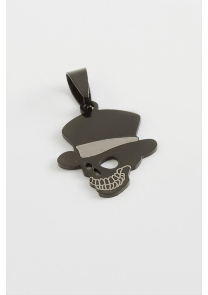 Ottoman Şapkalı Kuru Kafa Çelik Kolye Ucu 2,5 cm