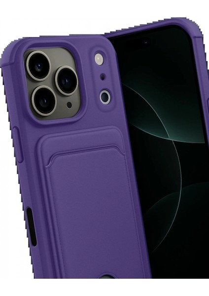 Apple iPhone 17 Pro Kelvin Kartvizitli Silikon - Derin Mor modelleri