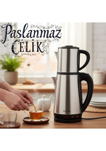 Elektrikli Çay Makinesi ve Çaydanlık Takımı, 1800W, Dayanıklı ve Şık Tasarım modelleri