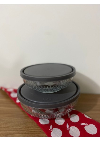 Gri Kapaklı Cam Kase Seti, 880CC ve 1500CC, Şık ve Kullanışlı Tasarım