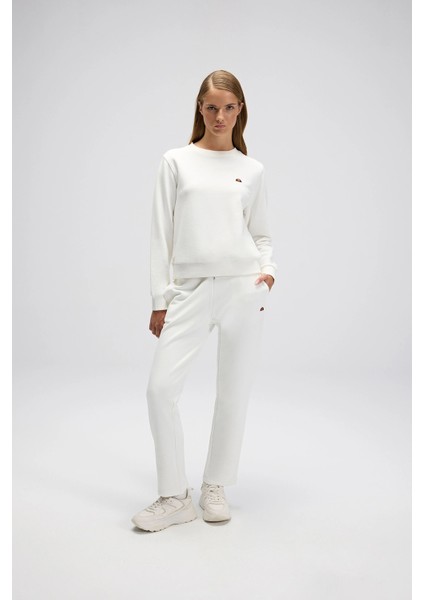 Pamuklu Regular Fit Bisiklet Yaka Logolu Sweat Bayan Sweat EF553 fırsatları