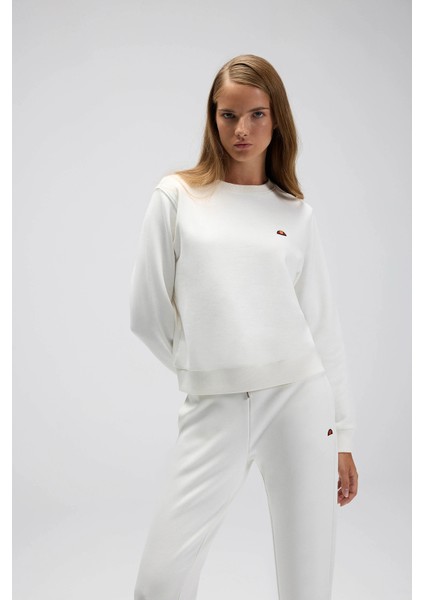 Pamuklu Regular Fit Bisiklet Yaka Logolu Sweat Bayan Sweat EF553 indirimleri