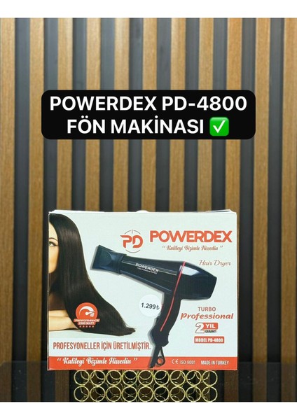 Siyah Powedex Pd 4800 1900W Güçlü Saç Kurutma Fön Makinesi