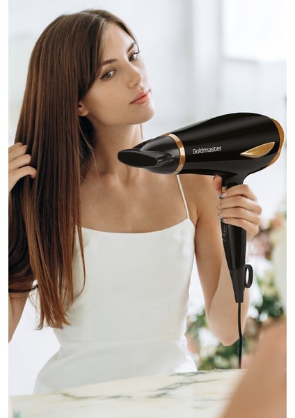 Güçlü ve Ayarlanabilir Saç Kurutma Makinesi, Hız ve Isı Kontrolü, Siyah Renk